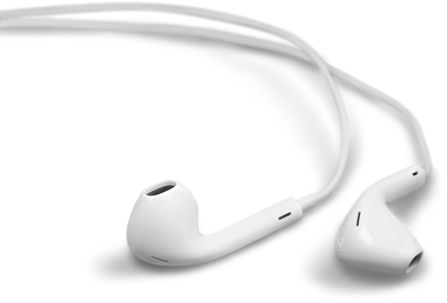 White Earphones with Cord